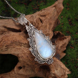 Ophelia Retro Moonstone-Effect Pendant Necklace - image 1