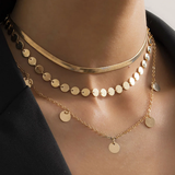 Celia Retro Gold-Tone Plate Necklace