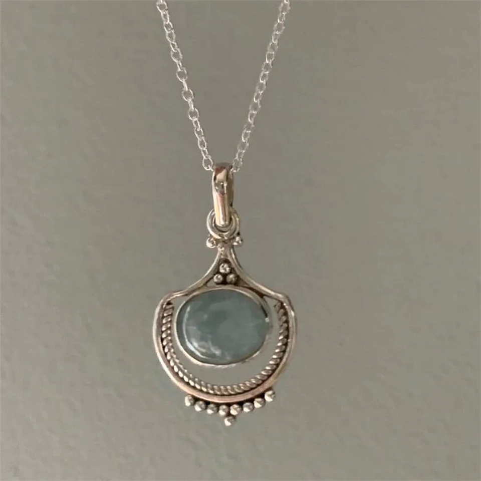 Nicola Retro Green Accent Necklace - image 1