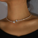 Rose Retro Double-Row Sparkle Necklace - image 1