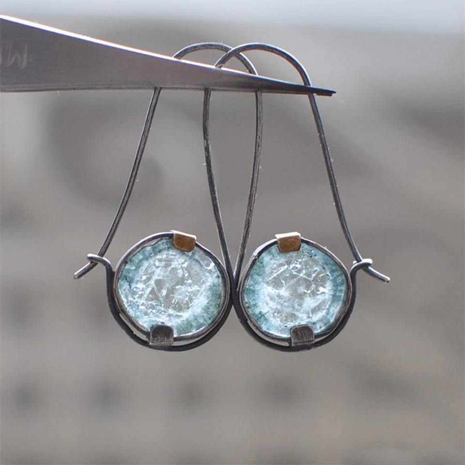 Miriam Retro Ocean-Inspired Sparkle Earrings - image 1