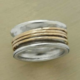 Audrey Silver-Tone Ring with Gold-Tone Threads