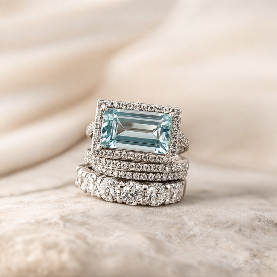 Iris Retro Turquoise-Color Ring Set | Silver-Tone