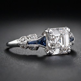 Esme Retro Blue Ring | Silver-Tone