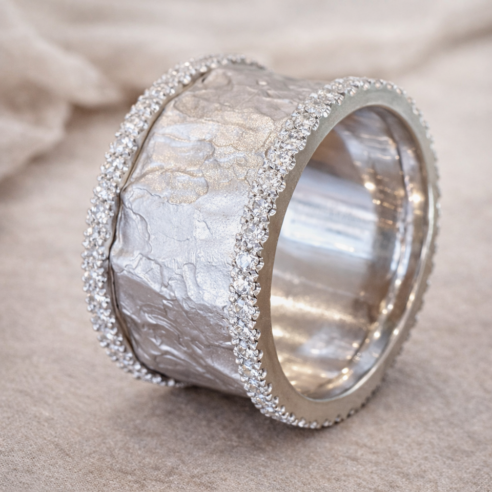 Cordelia Retro Sparkle Ring | Silver-Tone