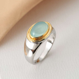 Cornelia Retro Green Luminous Stone Ring - image 1