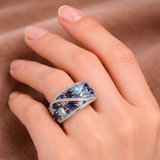 Annabel Retro Blue Sparkle Ring - image 2