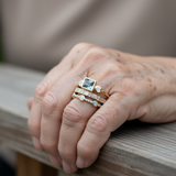 Estelle Retro Blue Sparkle Ring - image 2