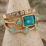 Estelle Retro Blue Sparkle Ring - image 3