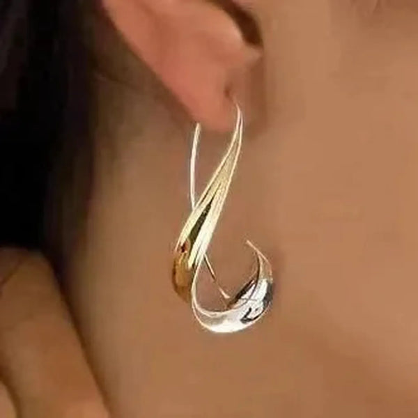 Victoria Twist Drop Earrings | Two-Tone