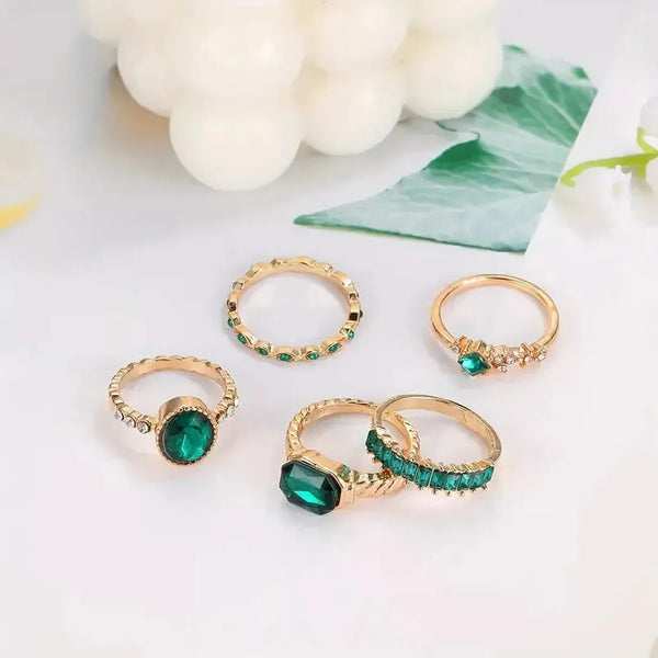 Gillian Emerald-Green Ring Set - image 2