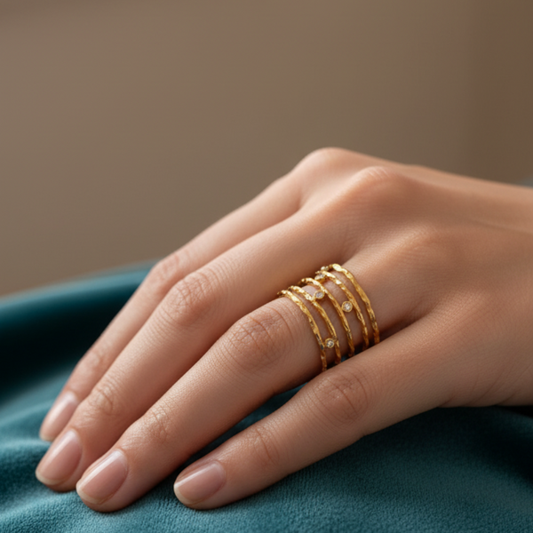 Cecilia Crown Sparkle Ring | Gold-Tone — image 2