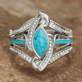 Simone Turquoise-Color Ring | Silver-Tone — image 4