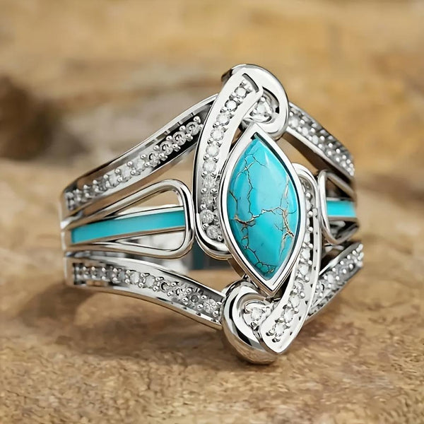 Simone Turquoise-Color Ring | Silver-Tone