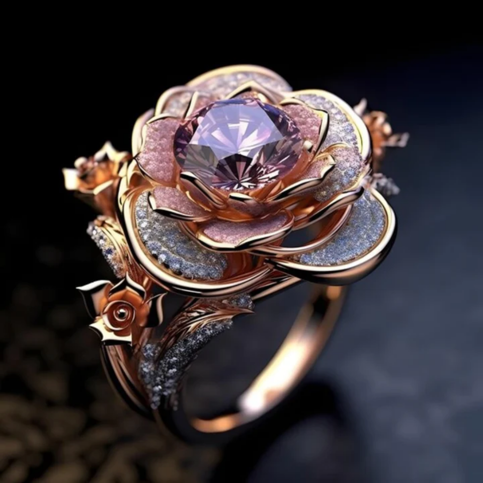 Madeleine Multi-Row Floral Rings - image 1