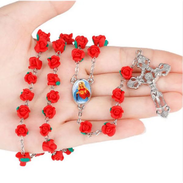 Evelyn Rosary-Style Wheel Charm Necklace - image 1