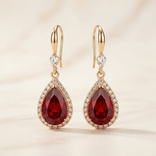 Priscilla Red Drop Earrings