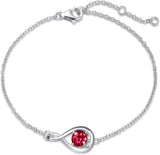 Irene Red Infinity Bracelet | Silver-Tone — image 2