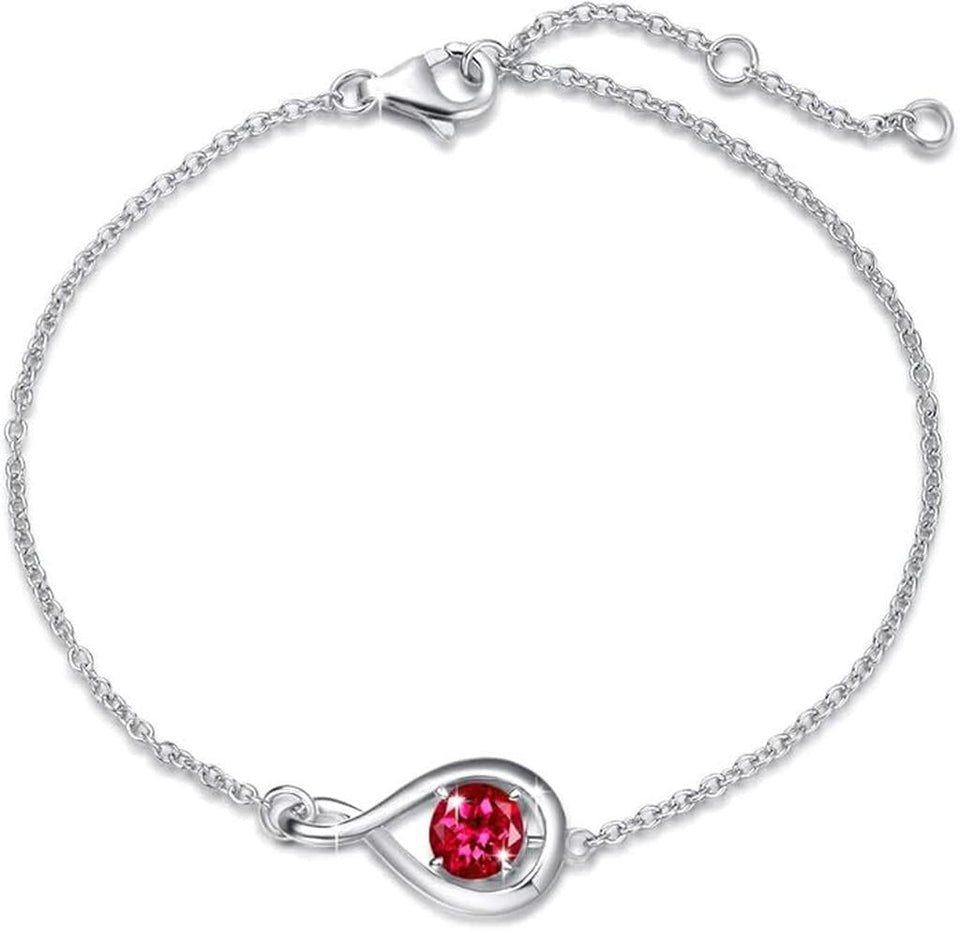 Irene Red Infinity Bracelet | Silver-Tone — image 2