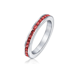 Beatrice Red Eternity Row Ring | Silver-Tone — image 3