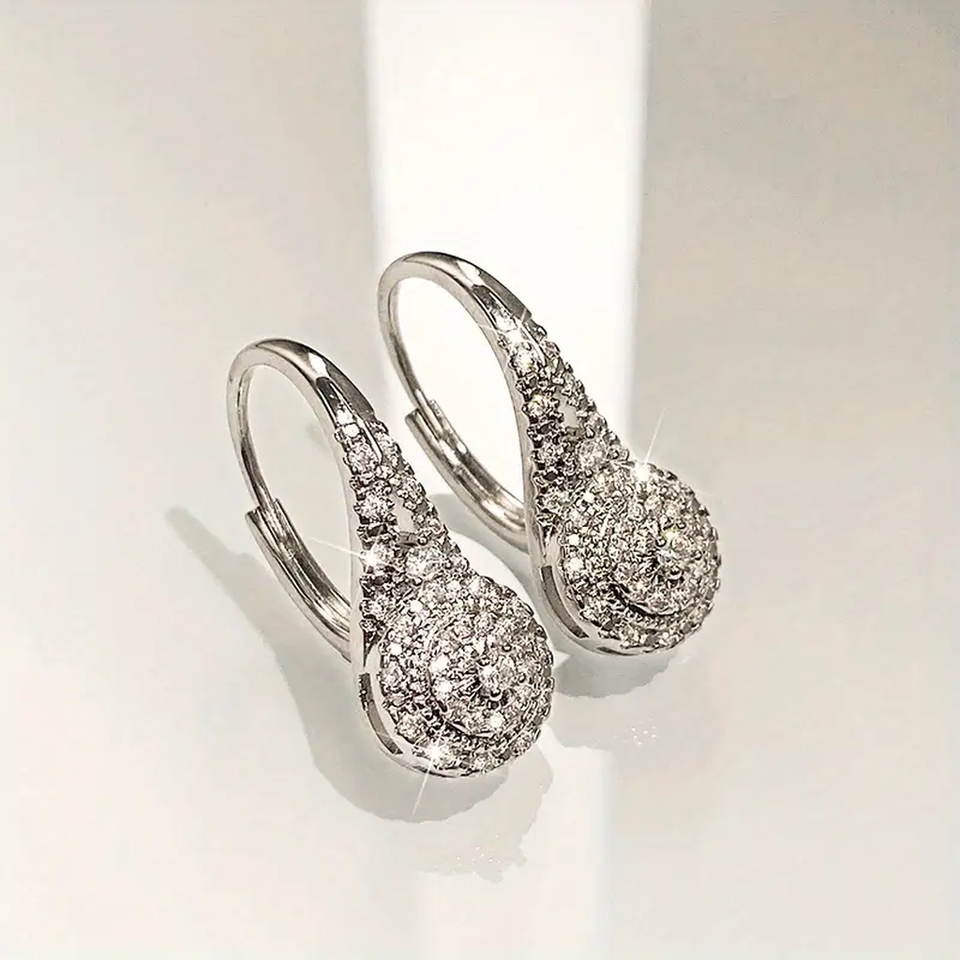 Gertrude Round Teardrop Shimmer Earrings - image 1