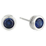 Claudia Blue Accent Stud Earrings | Silver-Tone — image 2