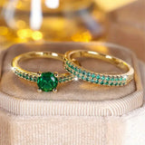 Simone Green Duo Ring Set - image 2