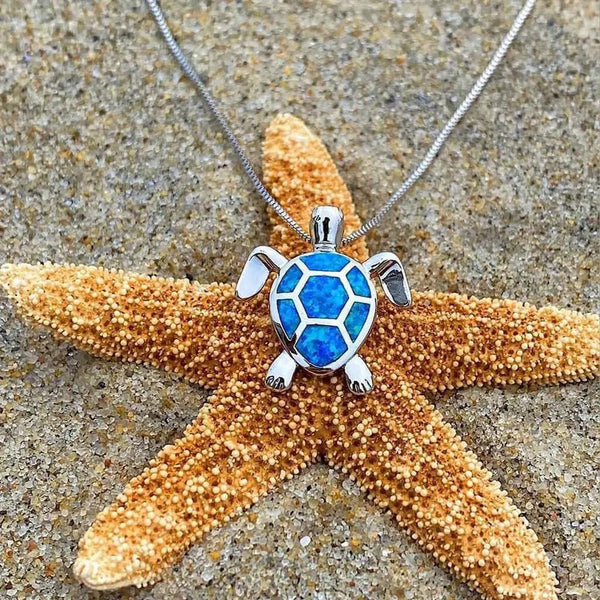 Bridget Opal-Look Turtle Necklace and Earring Set | Silver-Tone — image 2
