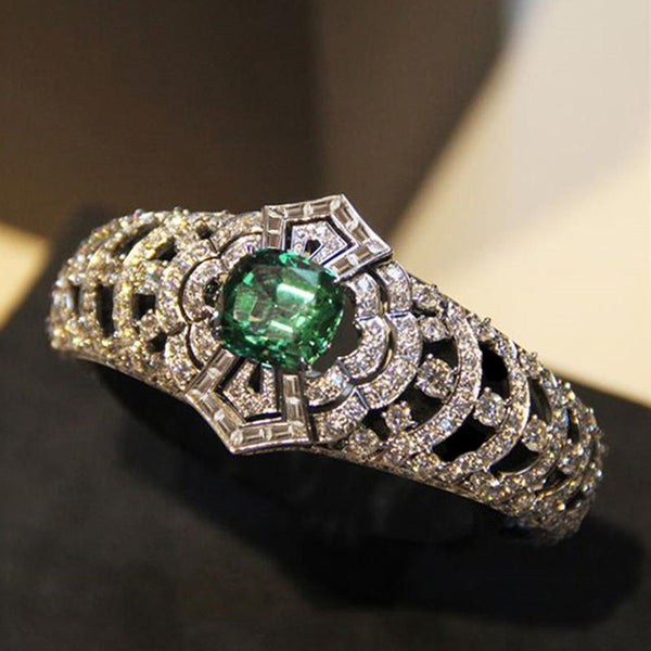 Thea Green Art Deco Ring - image 2