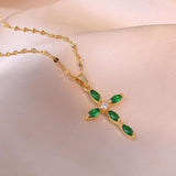 Vanessa Green Cross Necklace - image 1
