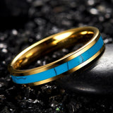 Eric Slim Turquoise-Color Inlay Ring | Gold-Tone — image 2