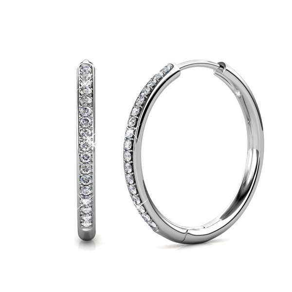 Valerie Pave-Look Earrings — Silver-Tone — image 4