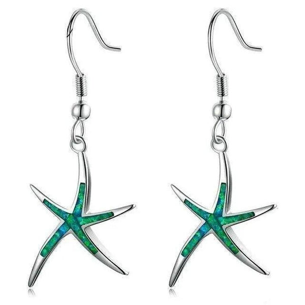 Tabitha Opal-Look Star Earrings | Silver-Tone — image 3