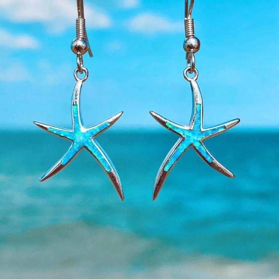 Tabitha Opal-Look Star Earrings | Silver-Tone
