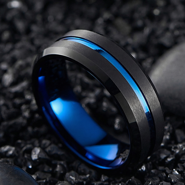 Paul Black and Blue Band Ring - image 9