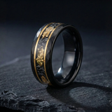 Nathan Black Hammered Inlay Ring - image 2