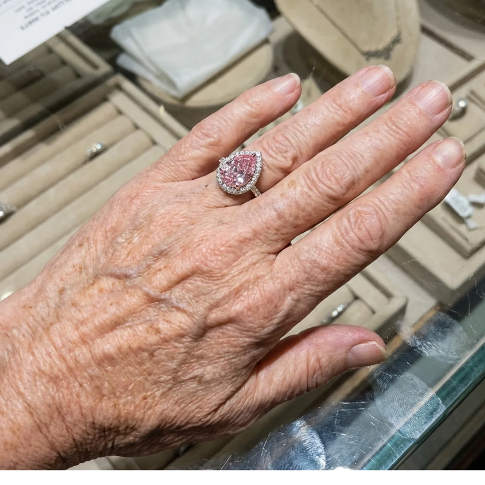 Maeve Pink Teardrop Ring - image 2