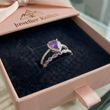 Rosamund Purple Teardrop Ring Set | Silver-Tone