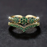 Vivienne Green Wedding Band Ring - image 1