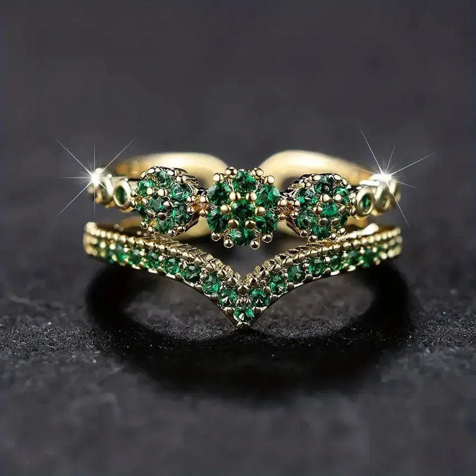 Vivienne Green Wedding Band Ring - image 1
