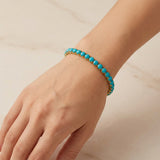 Felicia Round Turquoise-Color Tennis Bracelet | Gold-Tone — image 2