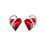 Meredith Red Infinity Heart Stud Earrings | Silver-Tone — image 2