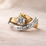 Meredith Irregular Vintage Accent Ring | Two-Tone