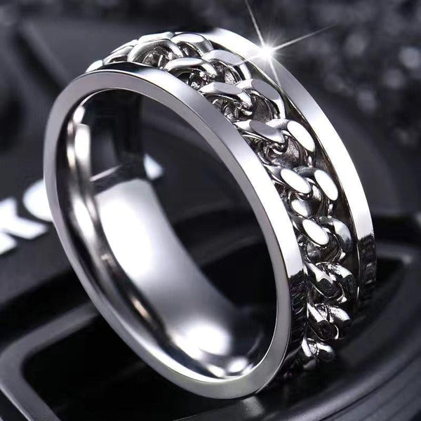 Julian Chain Spinner Ring | Silver-Tone