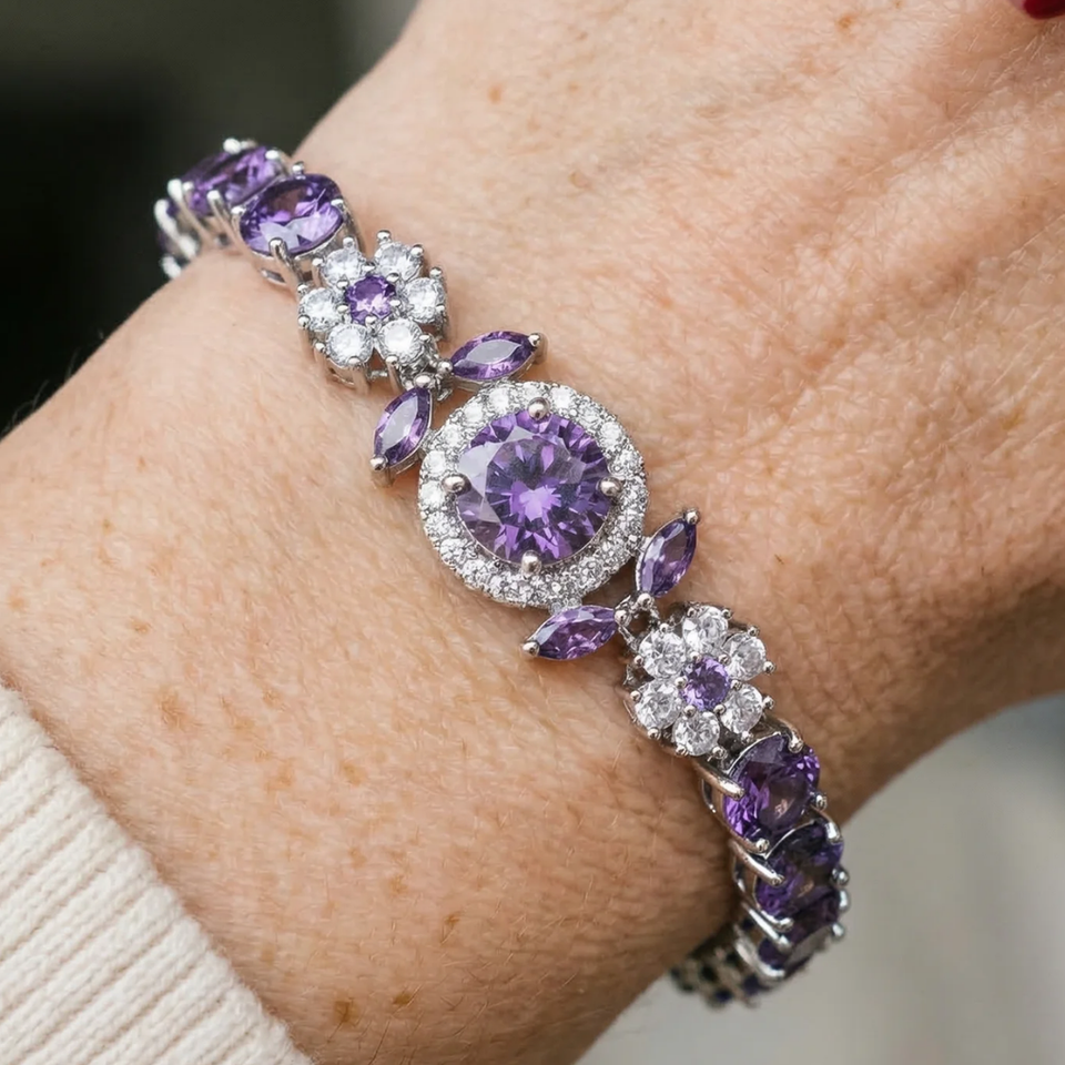 Lucille Crown Tennis Bracelet | Silver-Tone — image 2
