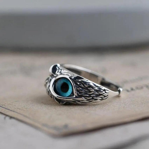 Rachel Adjustable Owl Opal-Look Ring | Silver-Tone — image 3