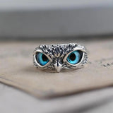 Rachel Adjustable Owl Opal-Look Ring | Silver-Tone