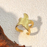 Rosemary Adjustable Retro Starfish Ring | Gold-Tone