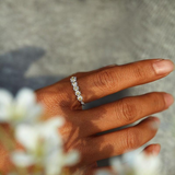 Amelia Adjustable Daisy Enamel-Look Ring | Silver-Tone — image 2
