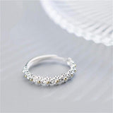 Amelia Adjustable Daisy Enamel-Look Ring | Silver-Tone — image 5
